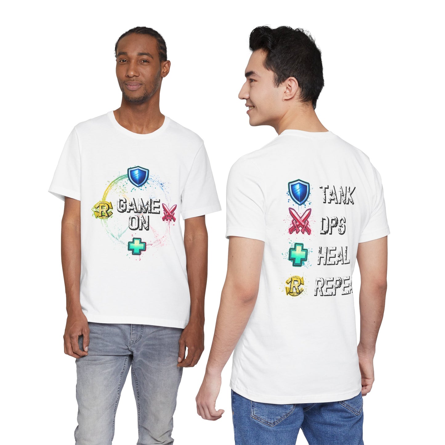 Tank DPS Heal Repeat | MMO RPG Gamer Shirt