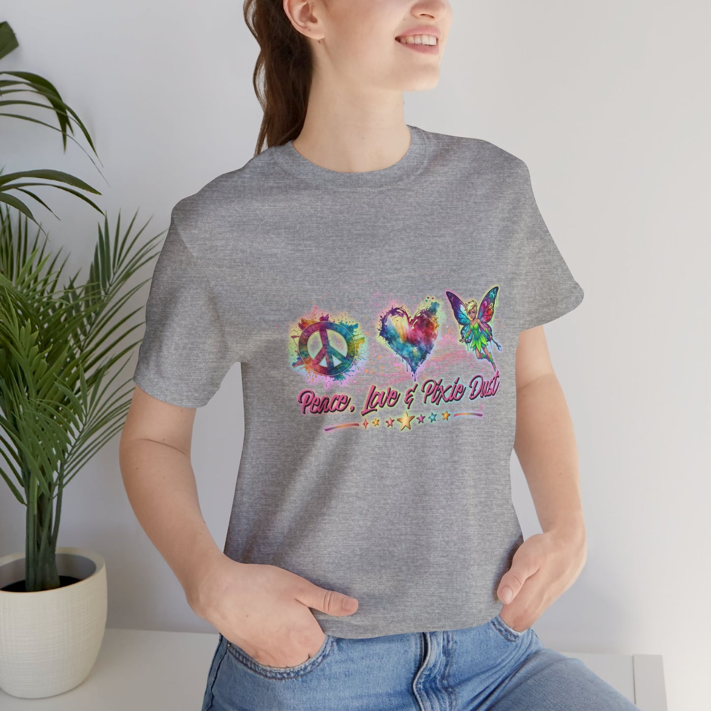 Peace, Love & Pixie Dust Watercolor Fantasy T-Shirt