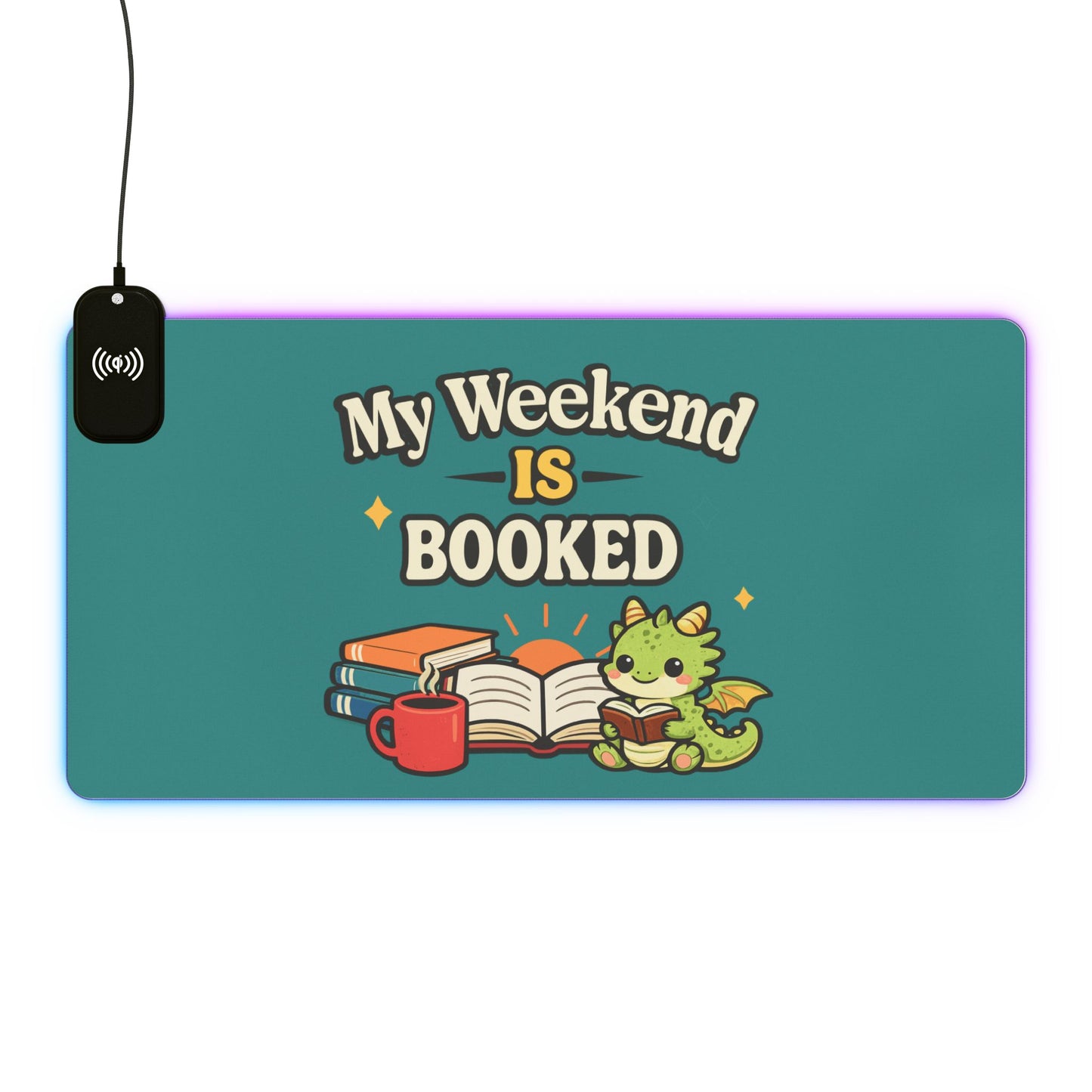My Weekend Is Booked | Cute Book Dragon Gaming Mouse Pad