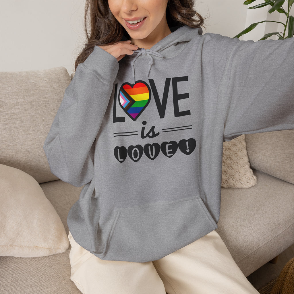 Love Is Love Hoodie — Rainbow Heart Pride Pullover