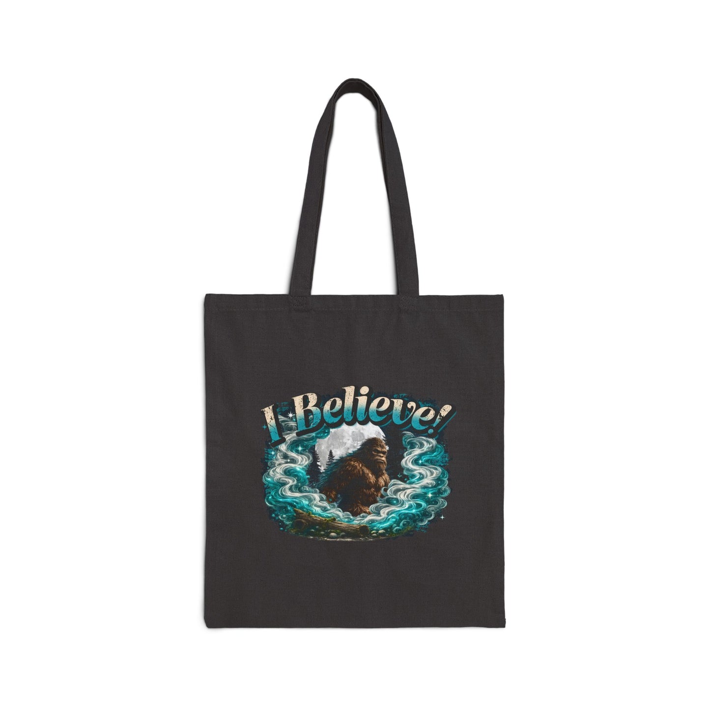 I Believe! Bigfoot Cotton Tote Bag | Sasquatch Wilderness Book Lover Tote