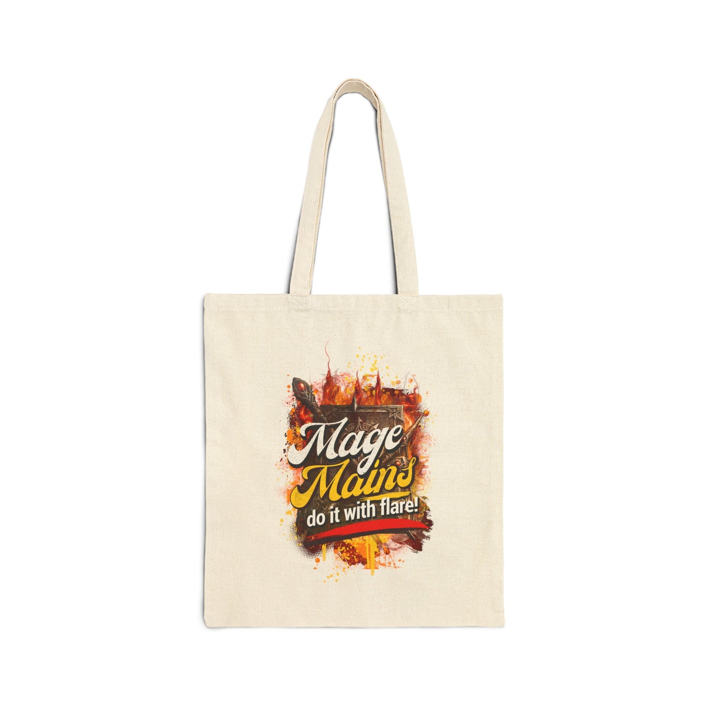Tote Bag | "Mage Mains Do It With Flare" Canvas Gamer Tote
