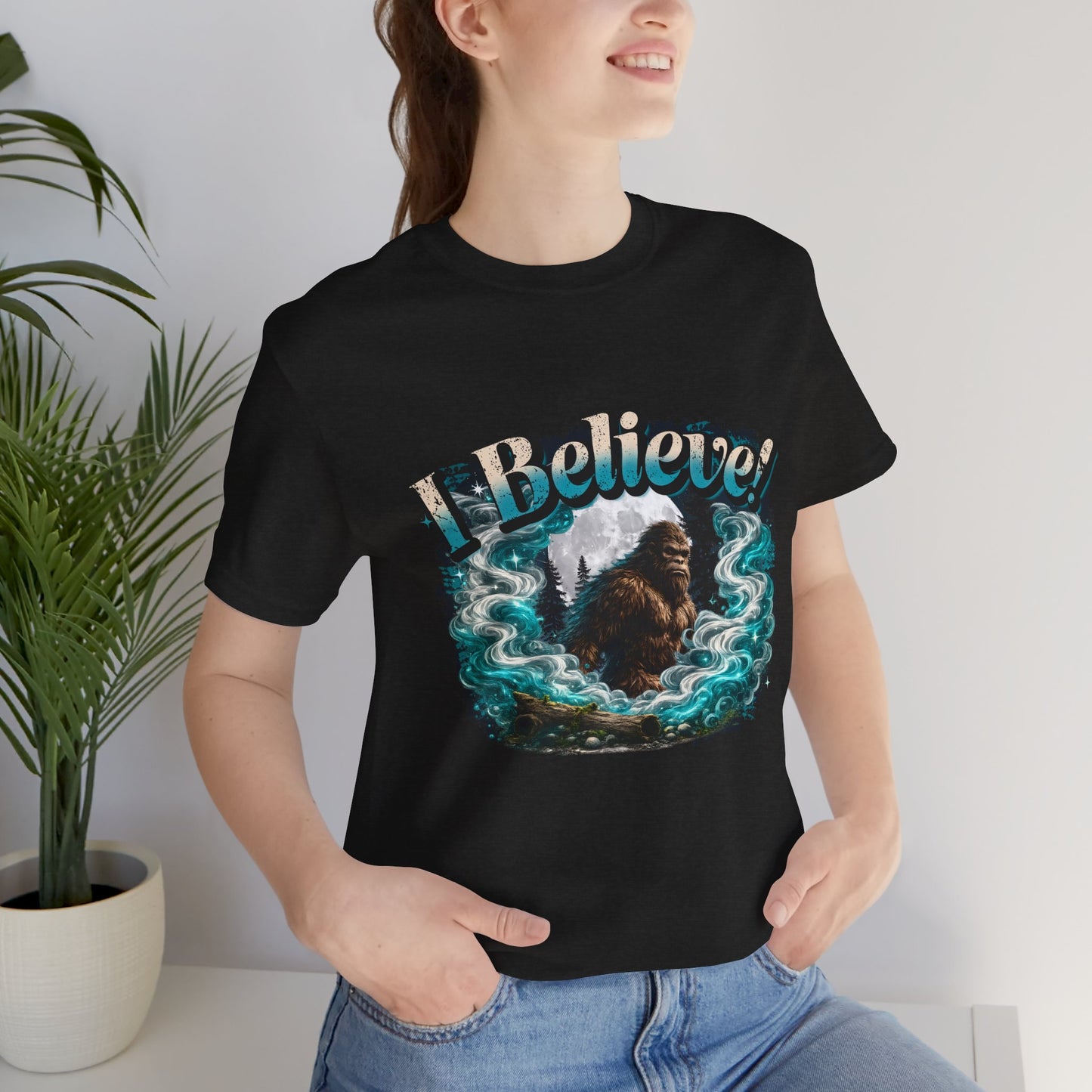 I Believe! Bigfoot T-Shirt | Sasquatch Cryptid Wilderness Graphic Tee
