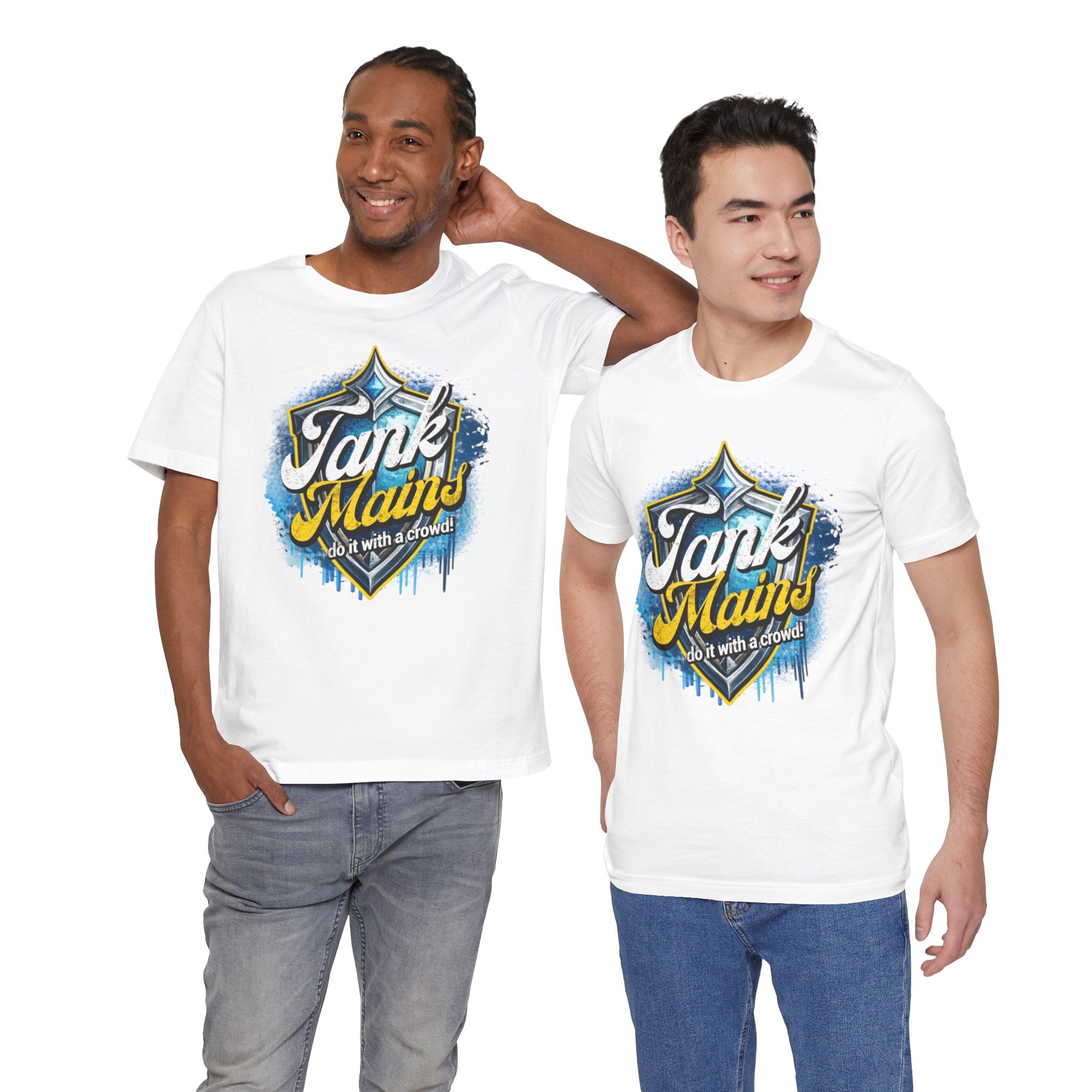 Tank Mains Gaming T‑Shirt — "Do It With a Crowd" Retro Esports Tee