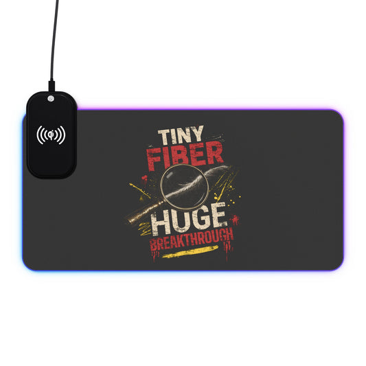 Tiny Fiber Huge Breakthrough LED Mouse Pad | True Crime Forensics Gaming Desk Mat