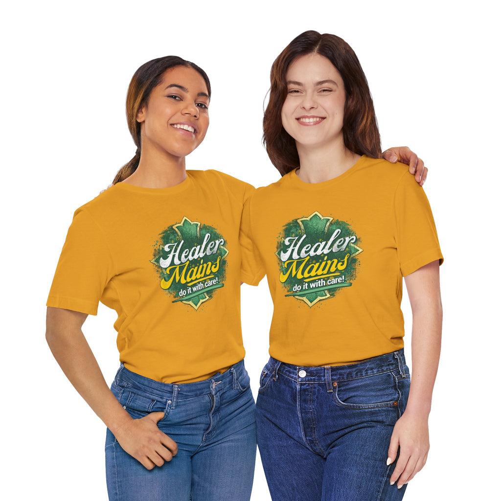 Healer Mains T-Shirt – “Do It With Care” Gamer Healer Tee
