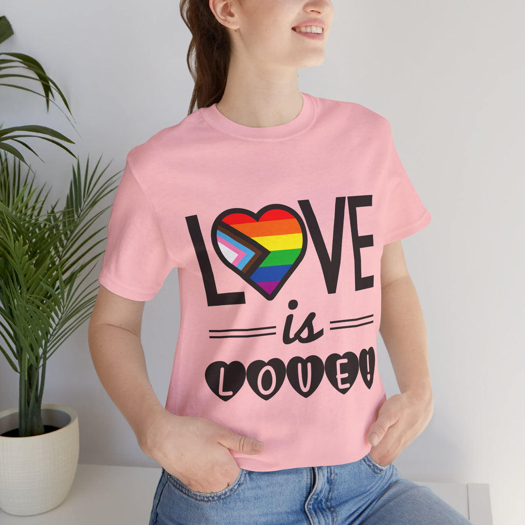 Love Is Love T-Shirt — Rainbow Heart Pride Tee