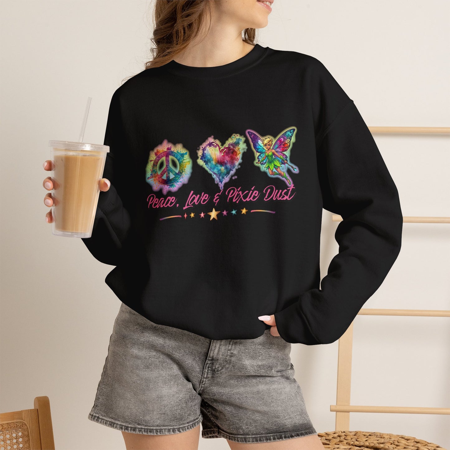 Peace, Love & Pixie Dust Fantasy Crewneck Sweatshirt