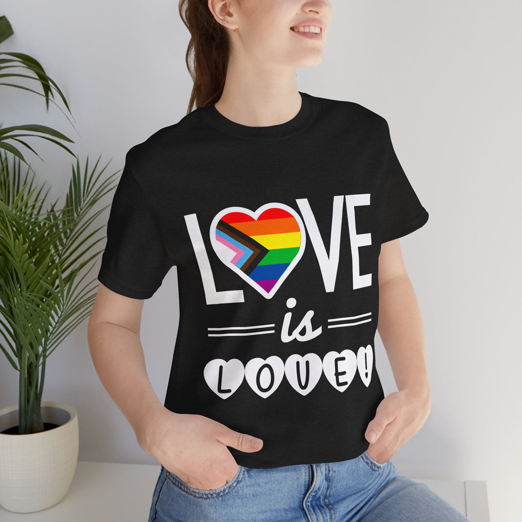 Love Is Love T-Shirt — Rainbow Heart Pride Tee
