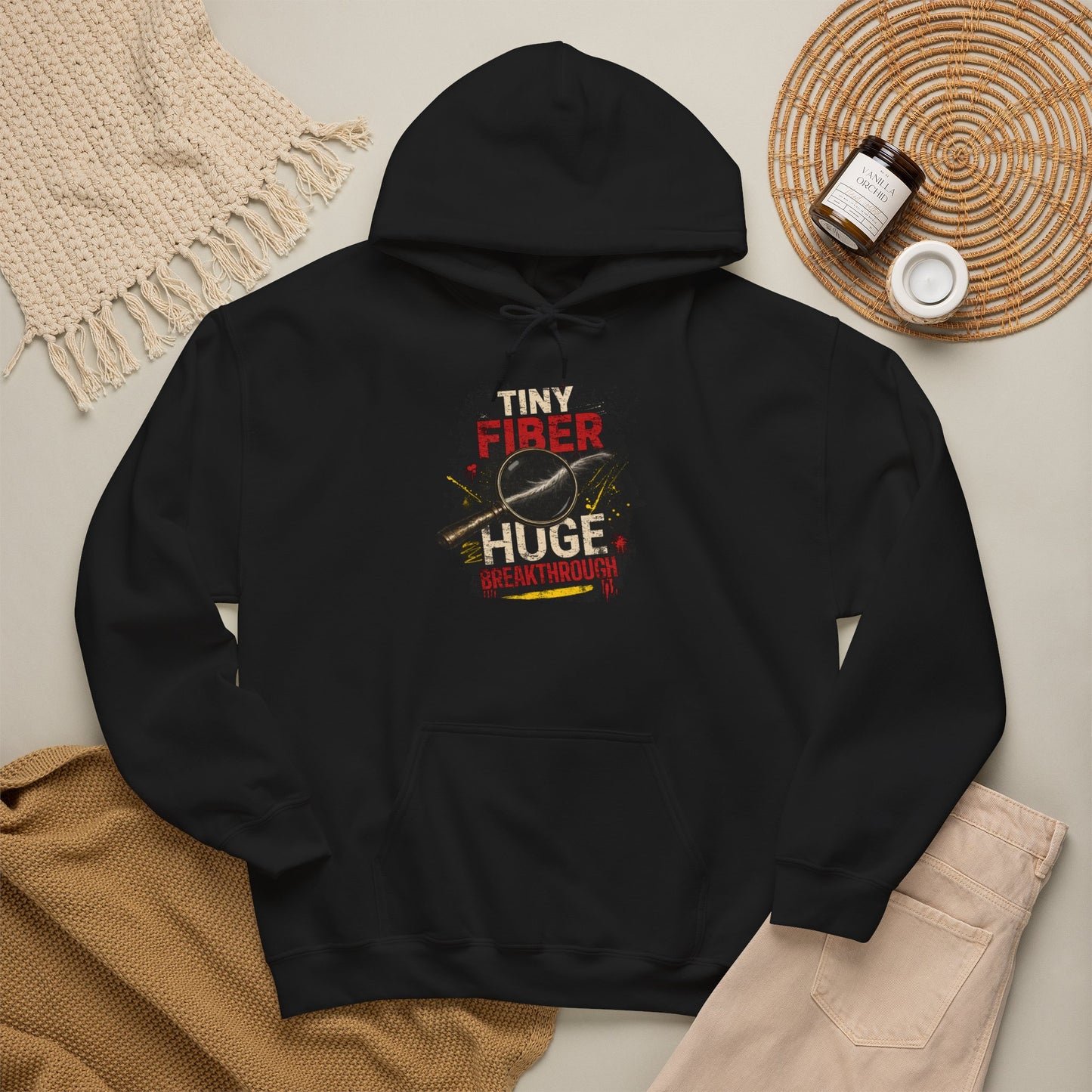 Tiny Fiber Huge Breakthrough Hoodie | True Crime Forensics Sweatshirt for CSI & Mystery Fans