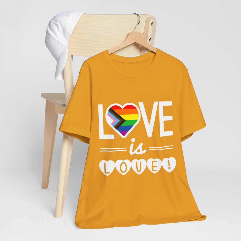 Love Is Love T-Shirt — Rainbow Heart Pride Tee