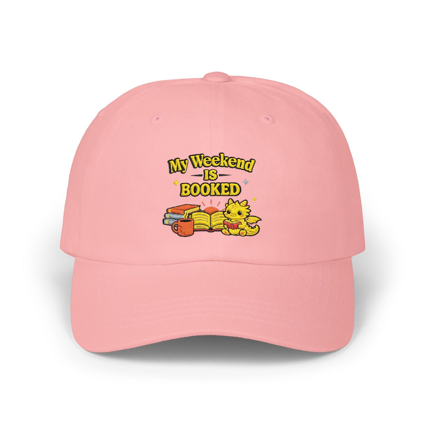 My Weekend Is Booked | Cute Book Dragon Embroidered Dad Cap