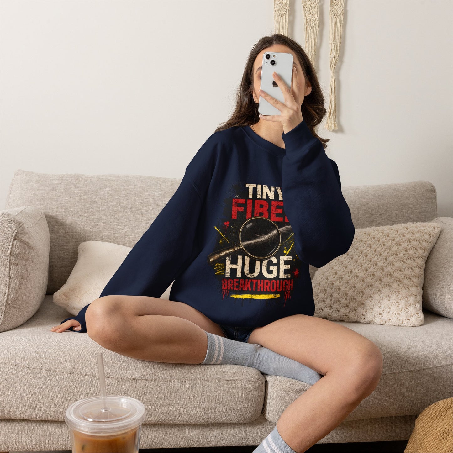 Tiny Fiber Huge Breakthrough Crewneck Sweatshirt | True Crime Forensics Pullover