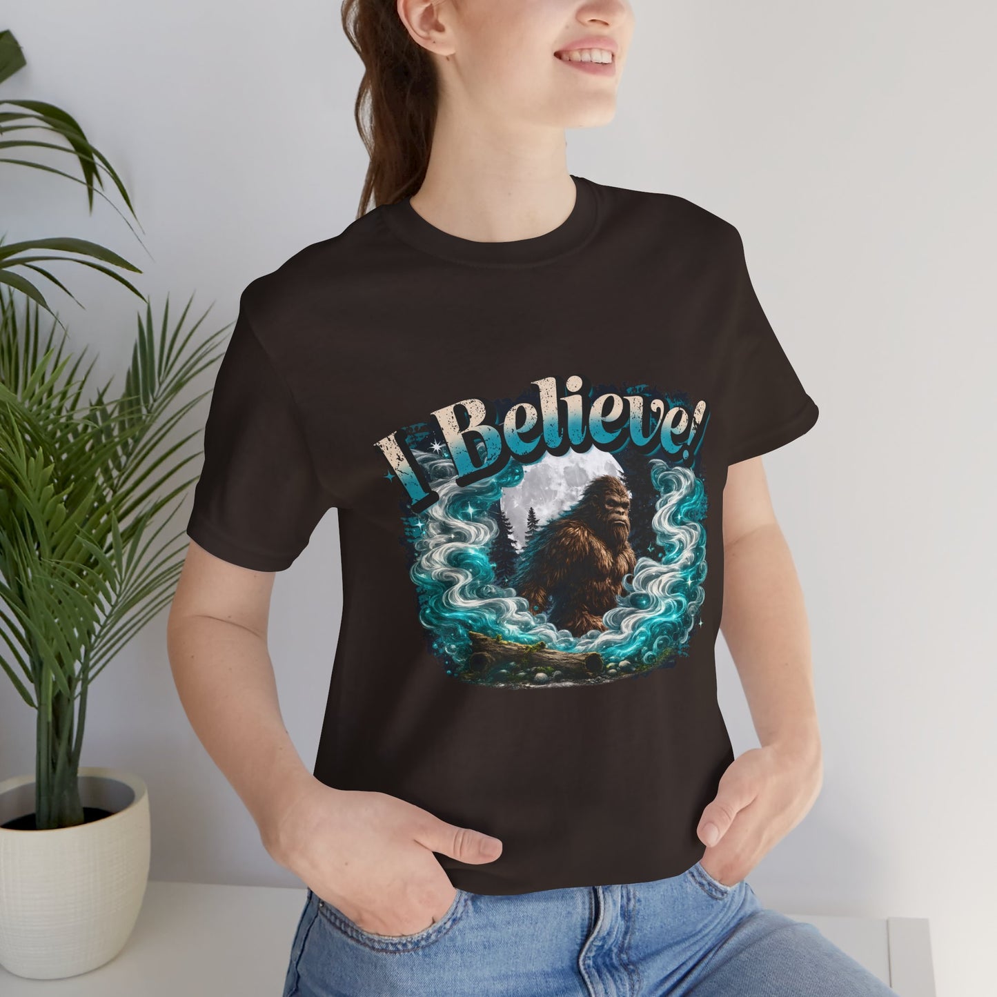 I Believe! Bigfoot T-Shirt | Sasquatch Cryptid Wilderness Graphic Tee