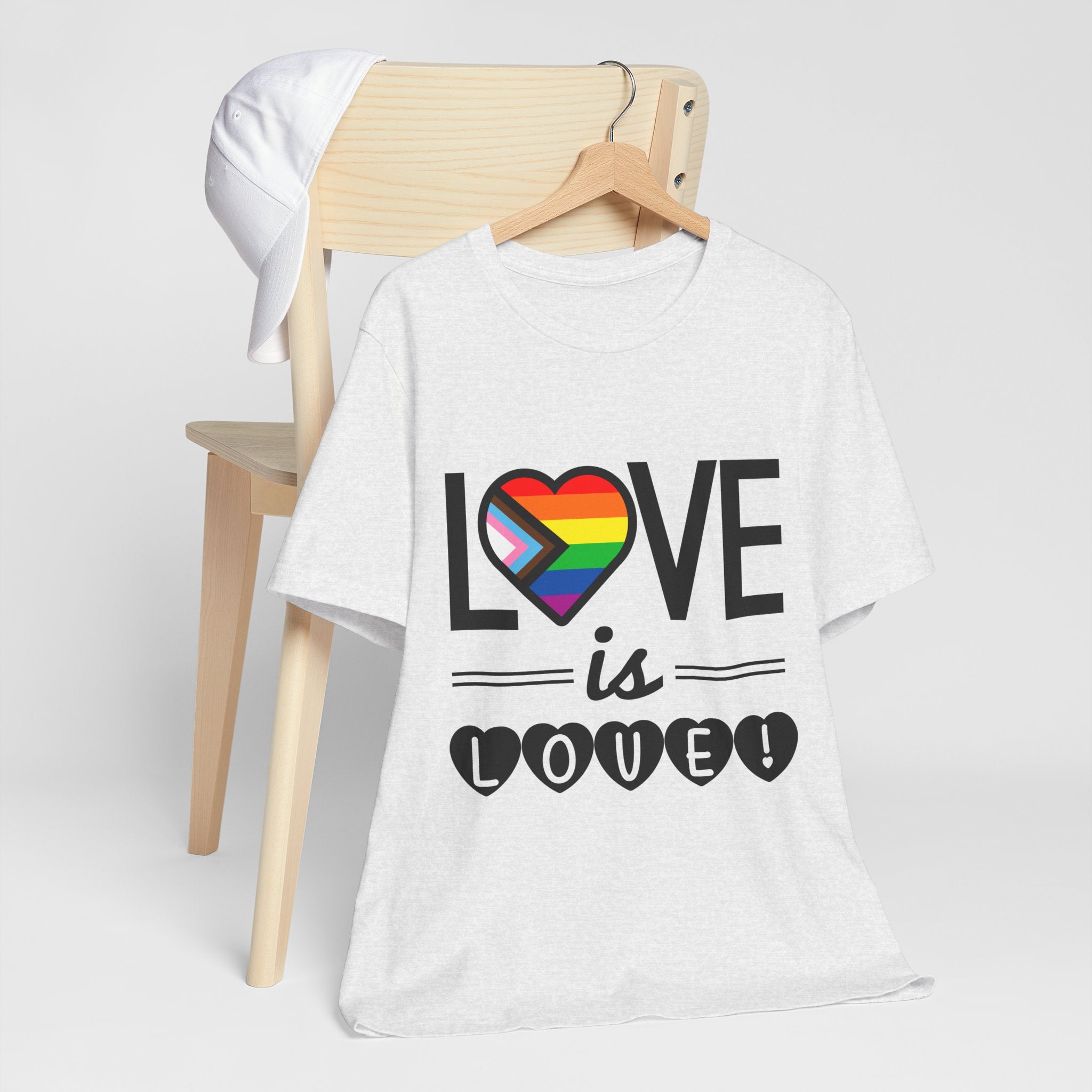Love Is Love T-Shirt — Rainbow Heart Pride Tee