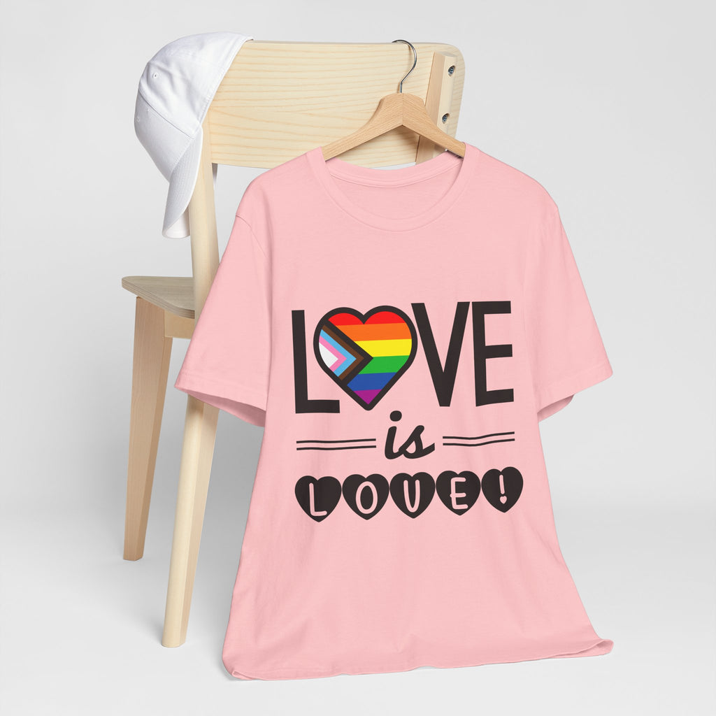 Love Is Love T-Shirt — Rainbow Heart Pride Tee
