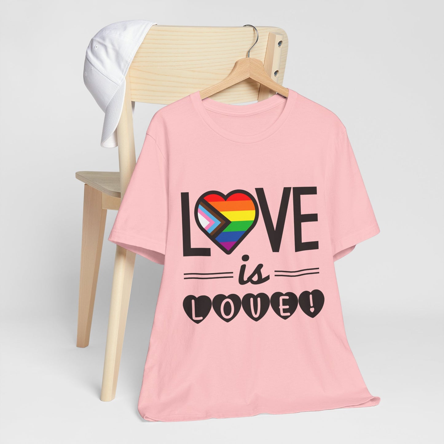 Love Is Love T-Shirt — Rainbow Heart Pride Tee