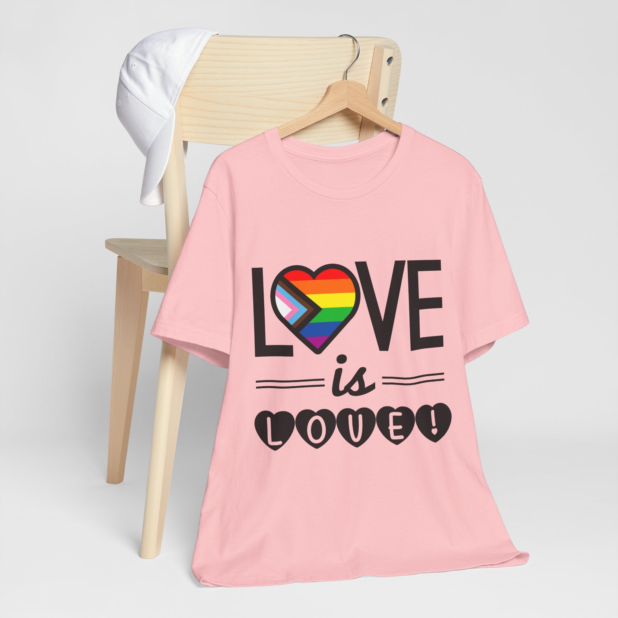 Love Is Love T-Shirt — Rainbow Heart Pride Tee