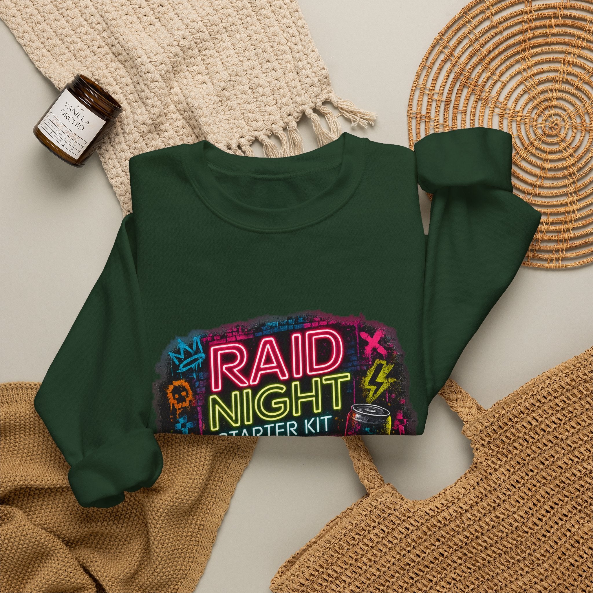 Raid Night Starter Kit | Retro Neon Gamer Sweatshirt