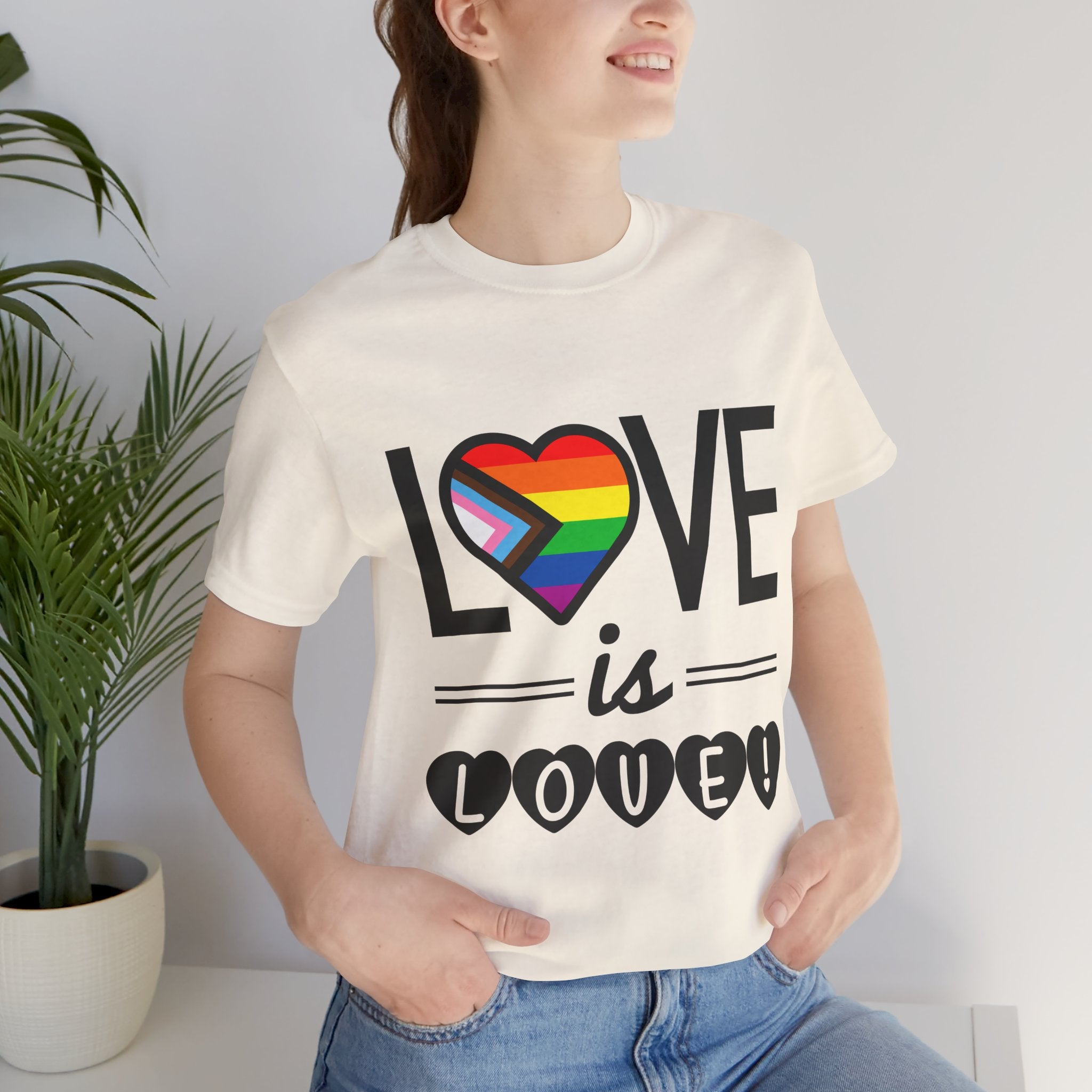 Love Is Love T-Shirt — Rainbow Heart Pride Tee