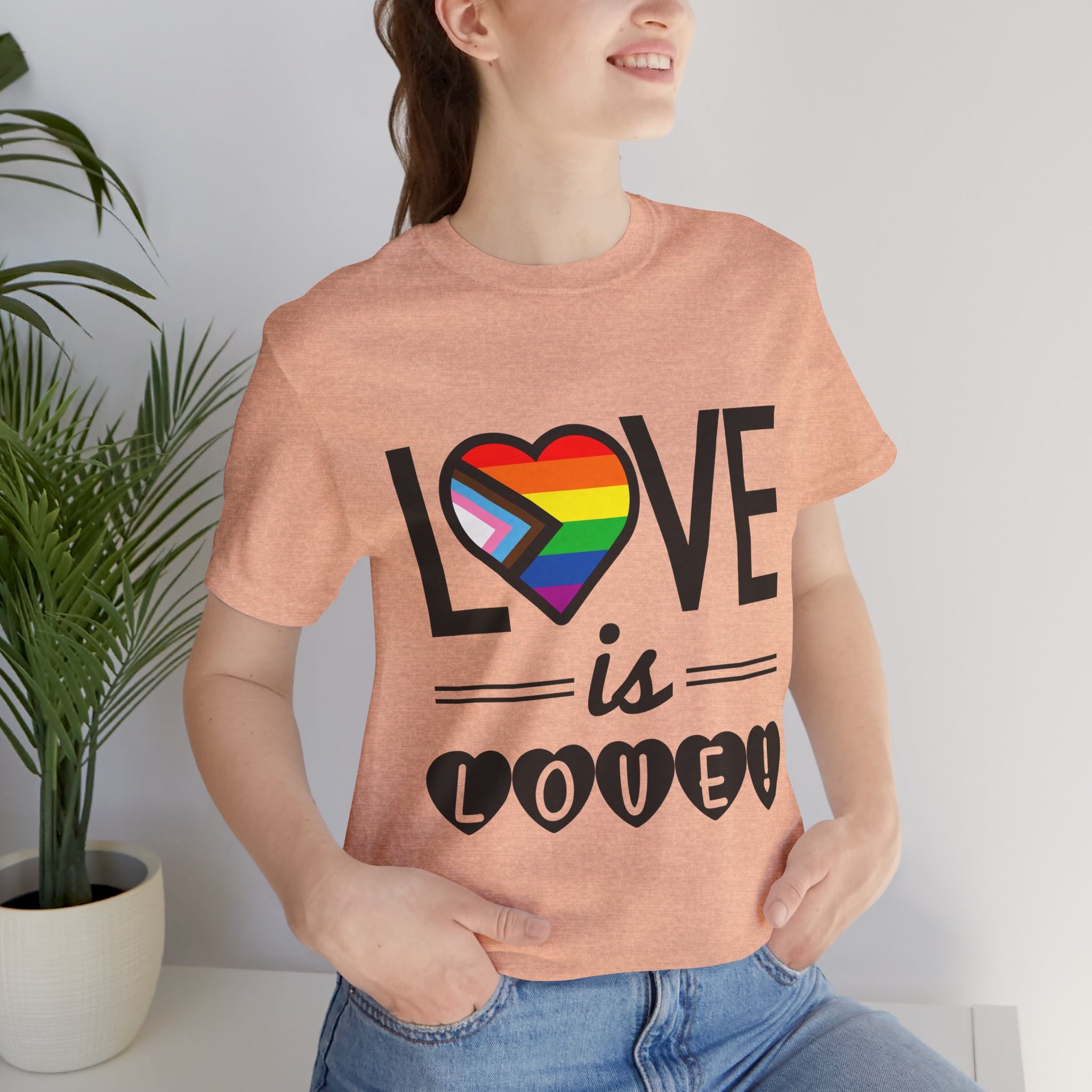 Love Is Love T-Shirt — Rainbow Heart Pride Tee