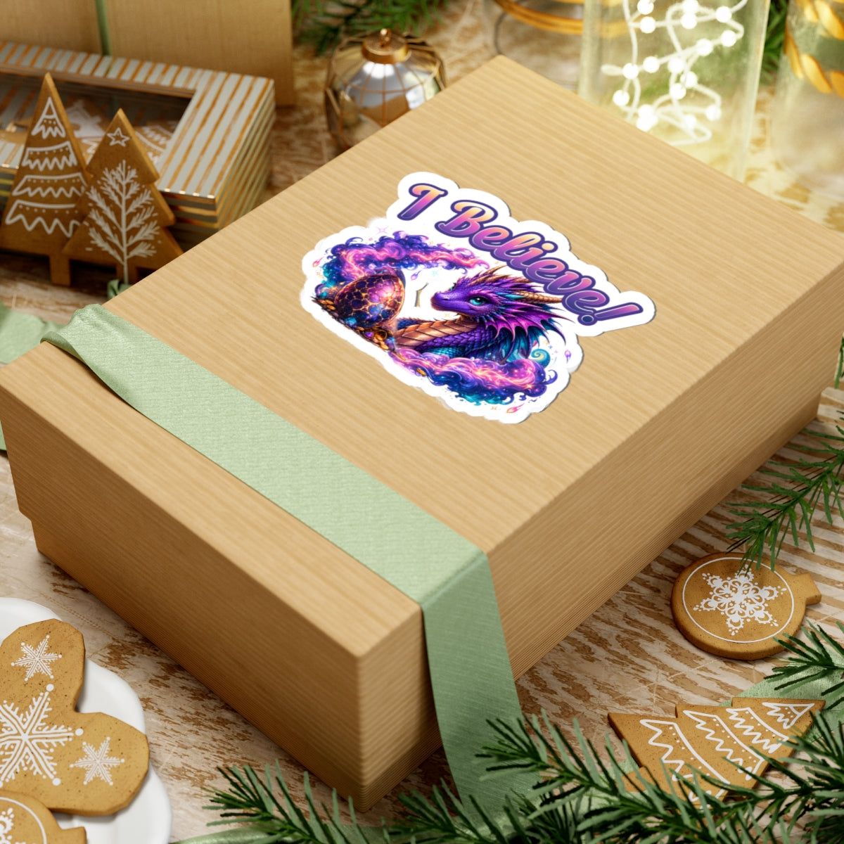 I Believe! Dragon Vinyl Sticker | Magical Fantasy Dragon Egg Decal