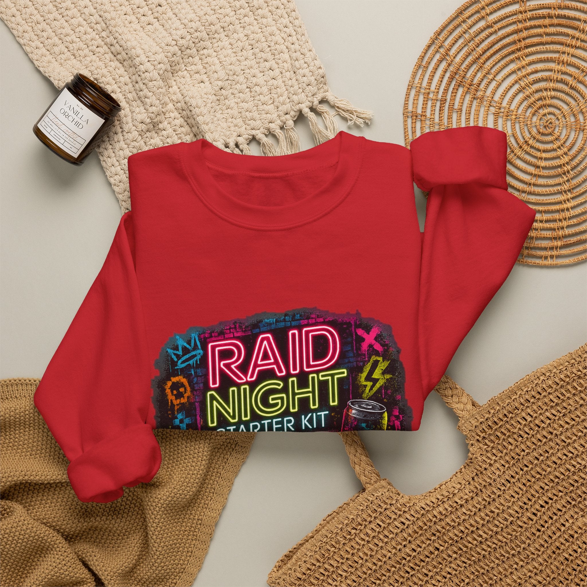 Raid Night Starter Kit | Retro Neon Gamer Sweatshirt