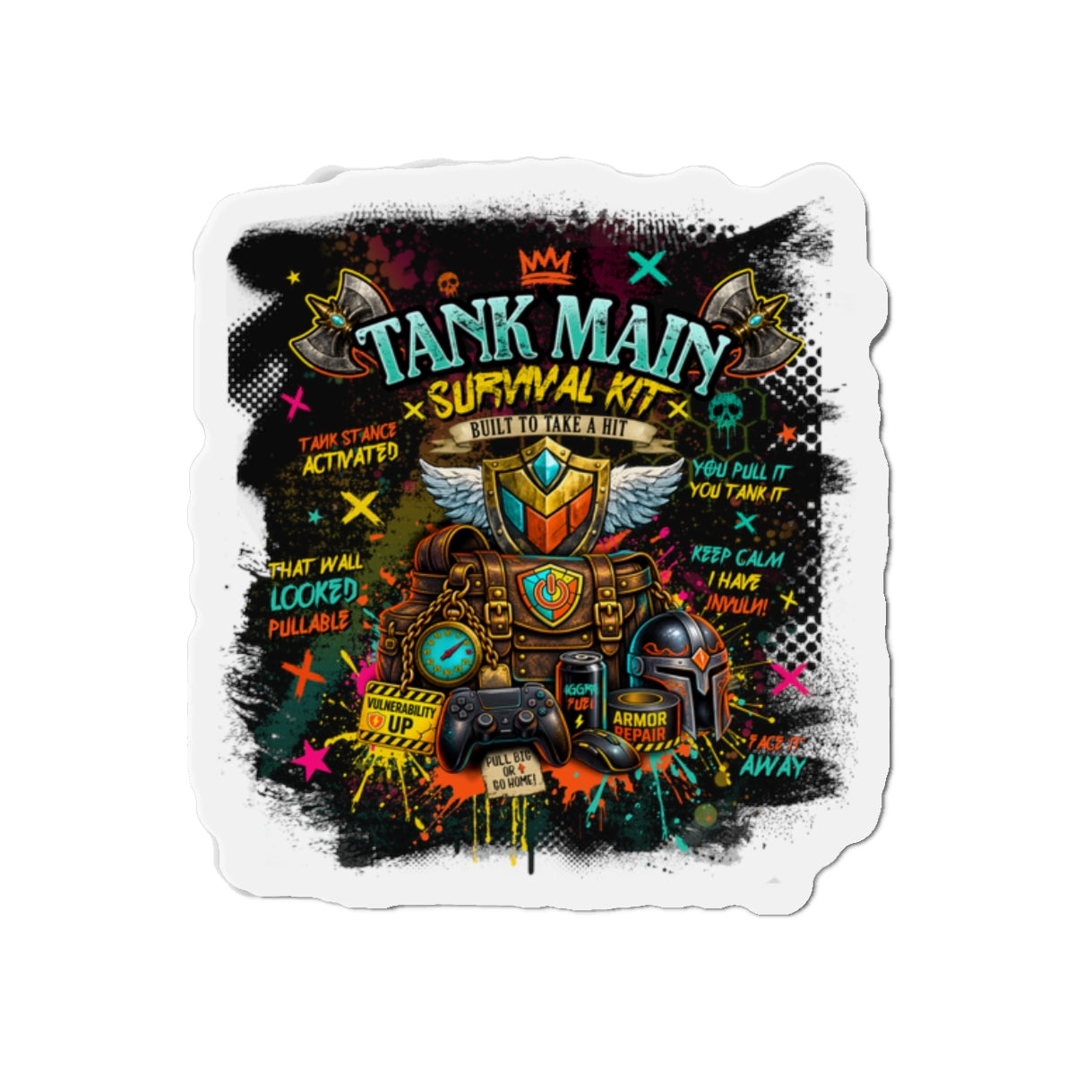 Tank Main Survival Kit Die-Cut Gamer Magnet