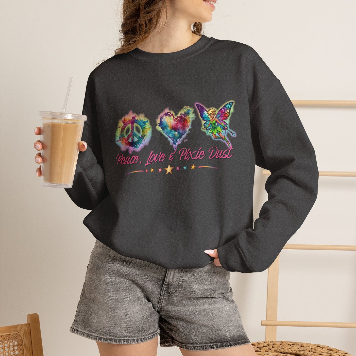Peace, Love & Pixie Dust Fantasy Crewneck Sweatshirt