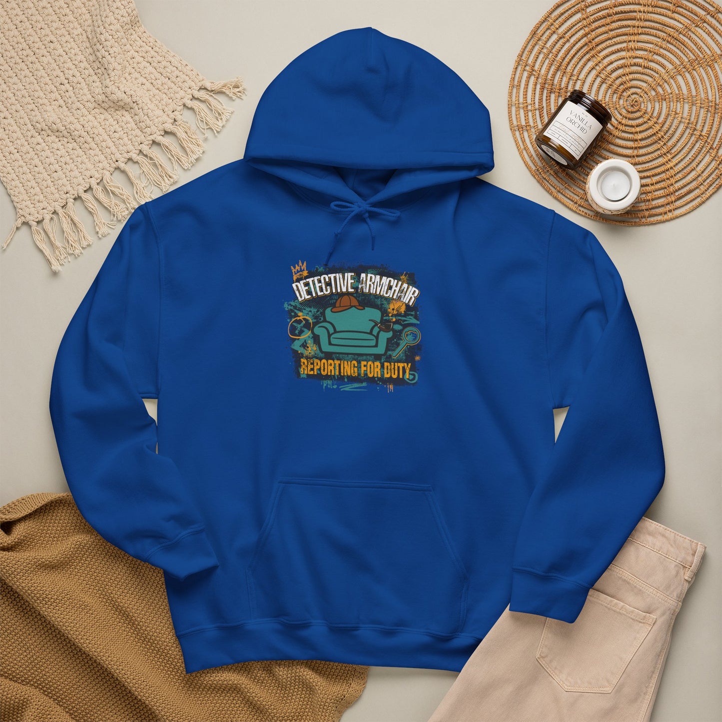 Detective Armchair Reporting for Duty Funny True Crime Pullover Hoodie
