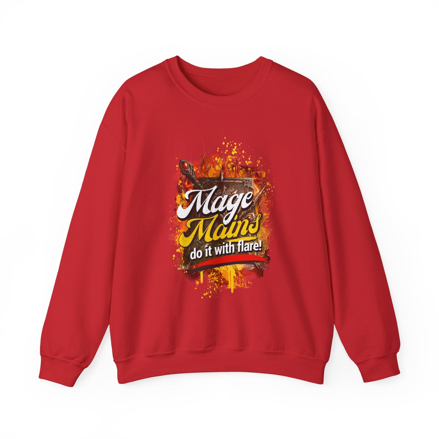 Mage Mains Crewneck Sweatshirt — "Do It With Flare" Fantasy Gamer Pullover