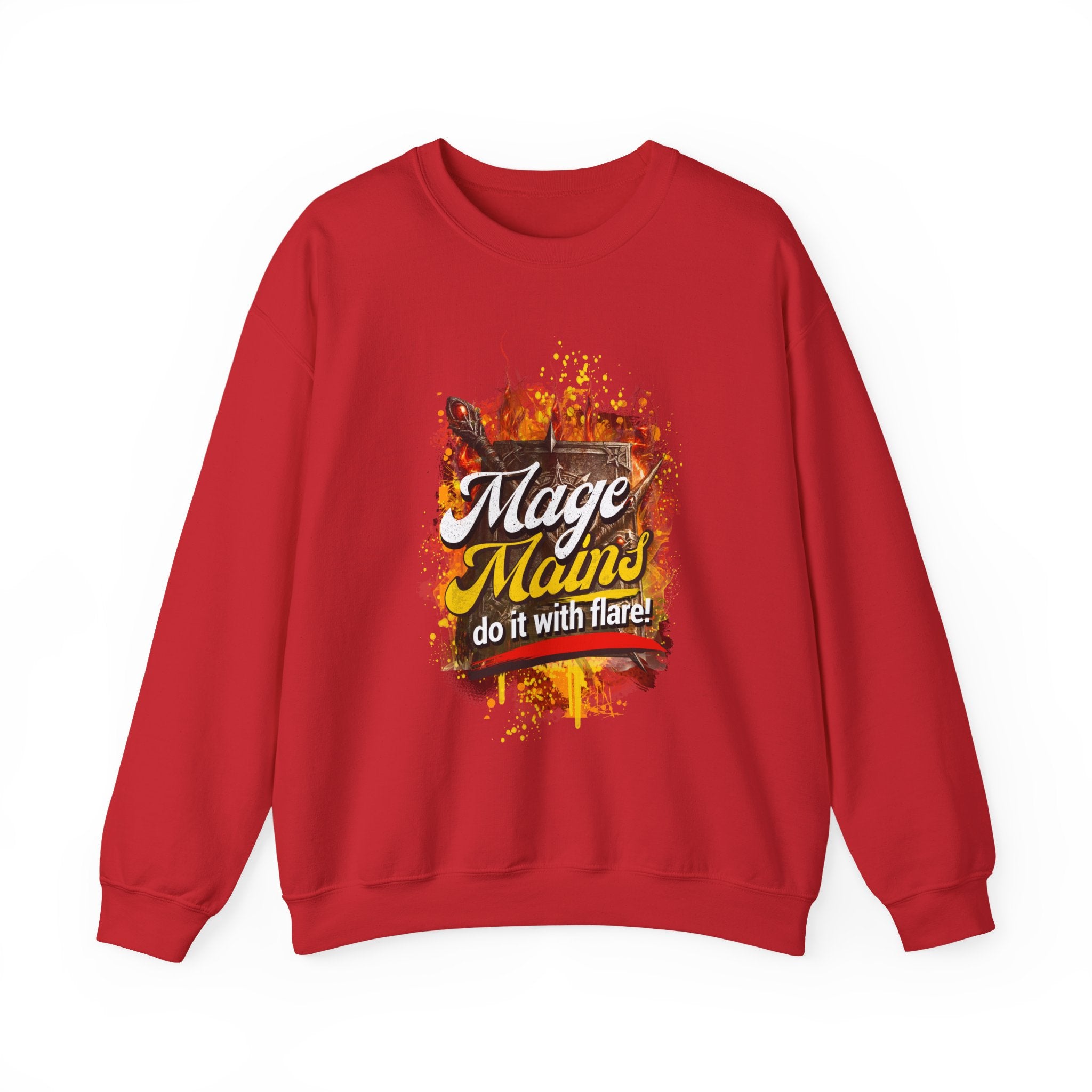 Mage Mains Crewneck Sweatshirt — "Do It With Flare" Fantasy Gamer Pullover
