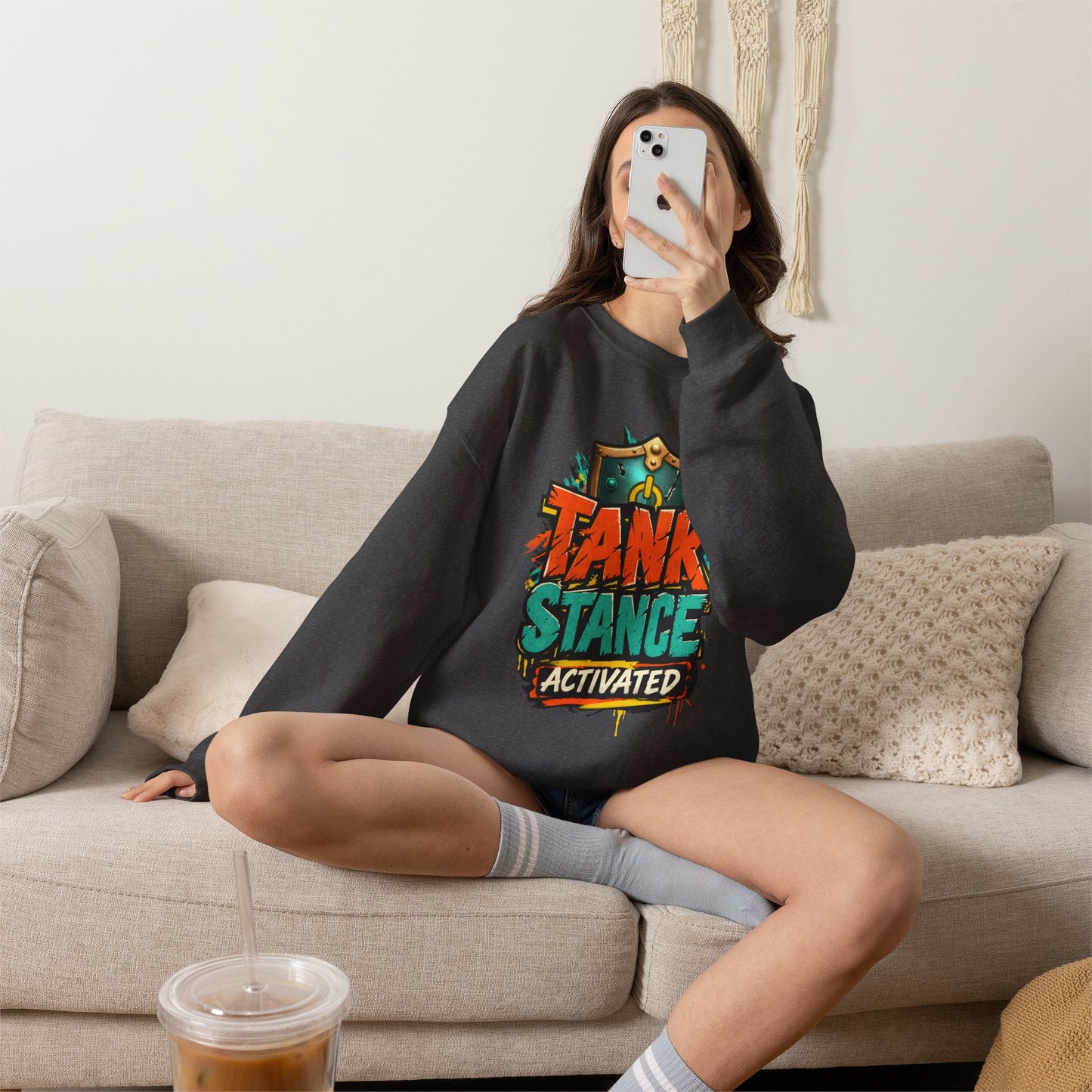 Tank Stance Activated Gamer Crewneck – Neon Graffiti Tank Main Sweatshirt