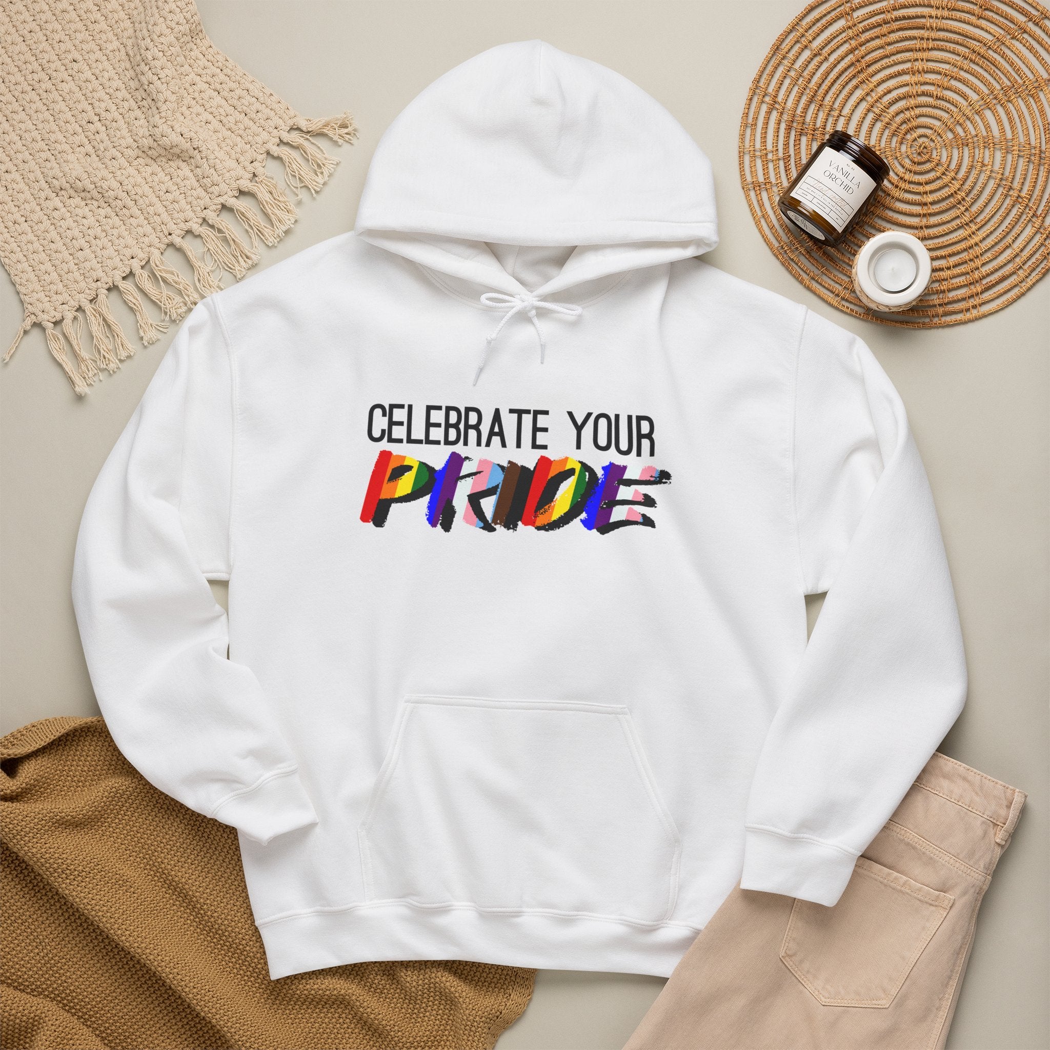 Celebrate Your Pride Hoodie — Rainbow LGBTQ+ Pride Pullover