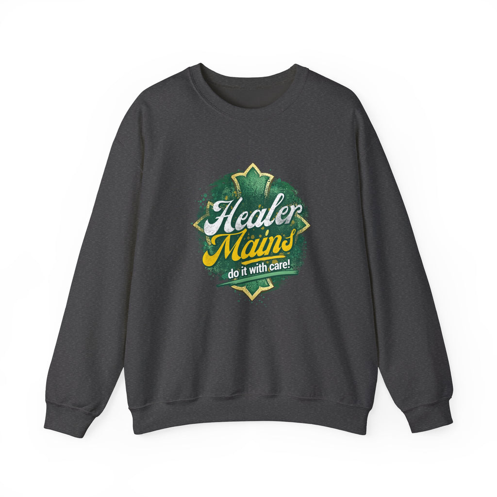 Healer Mains Crewneck Sweatshirt — Gamer RPG Healing Support Tee