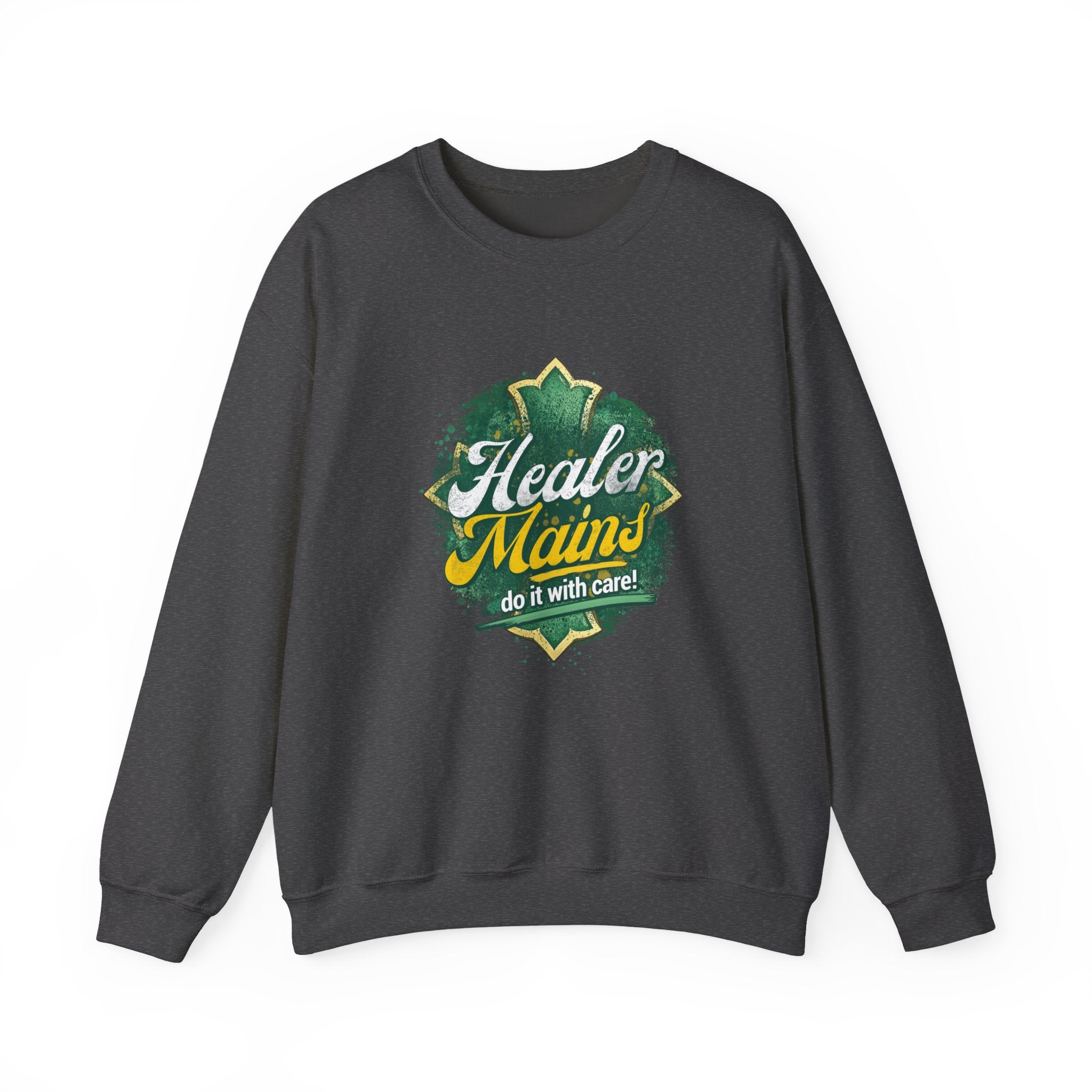 Healer Mains Crewneck Sweatshirt — Gamer RPG Healing Support Tee