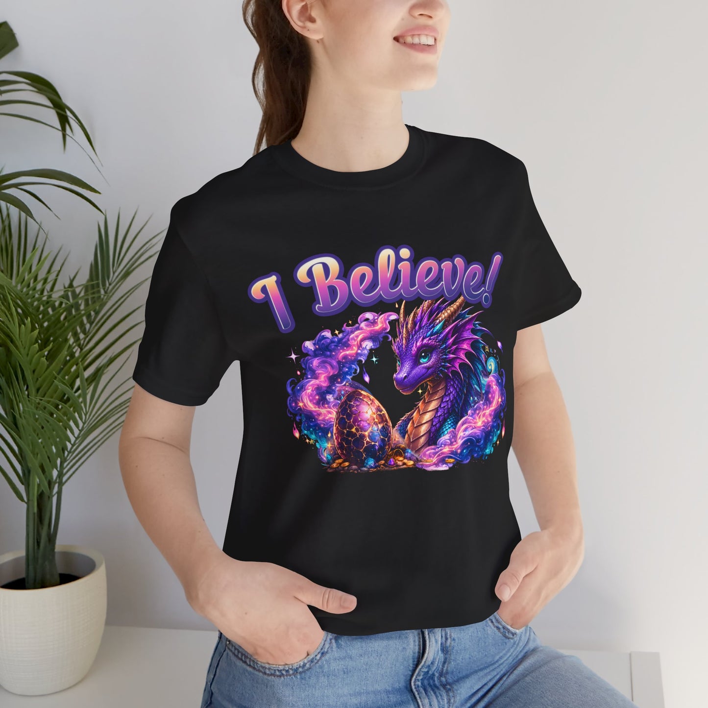 I Believe! Dragon Fantasy T-Shirt | Magical Dragon Egg Mythical Creature Graphic Tee