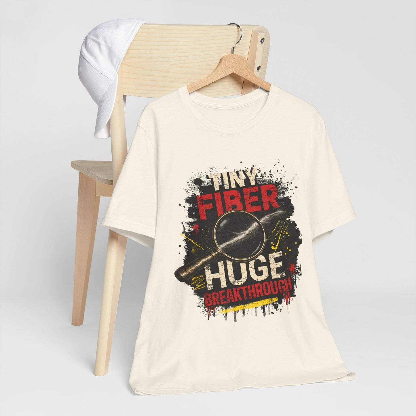 Tiny Fiber Huge Breakthrough True Crime T-Shirt | Crime Scene Investigation Tee for Detectives & Mystery Fans