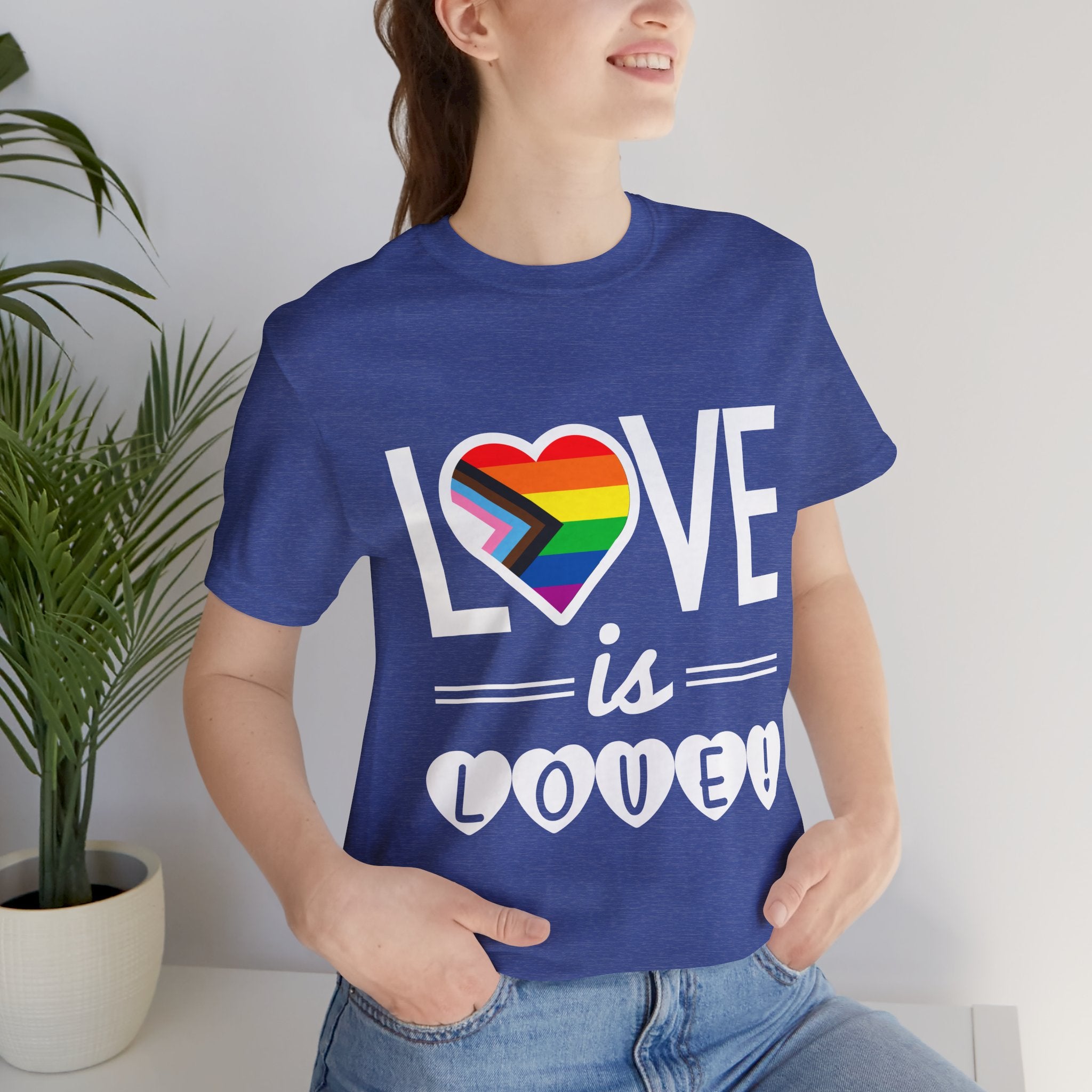 Love Is Love T-Shirt — Rainbow Heart Pride Tee