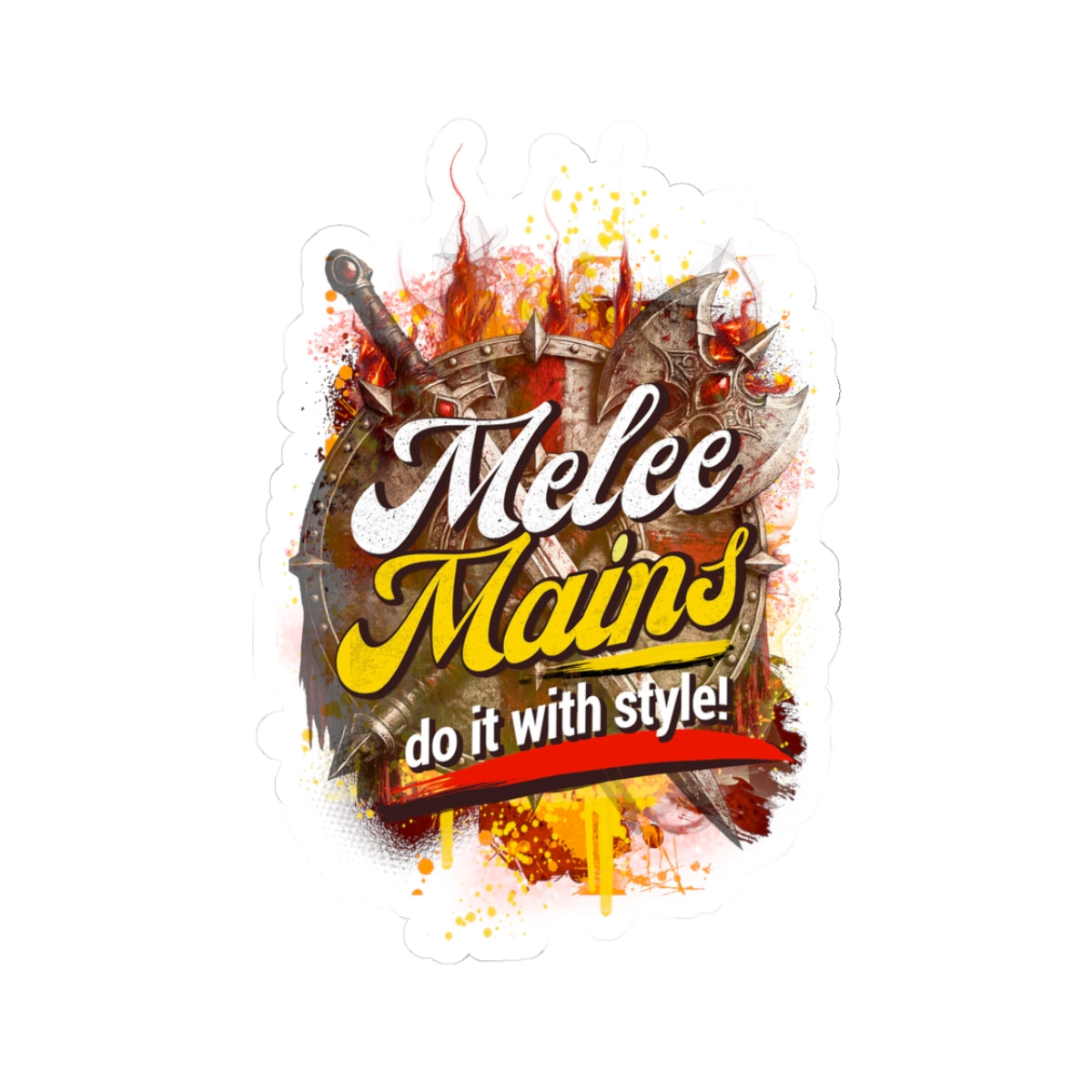 Sticker — "Melee Mains: Do It With Style" Gaming Kiss-Cut Sticker