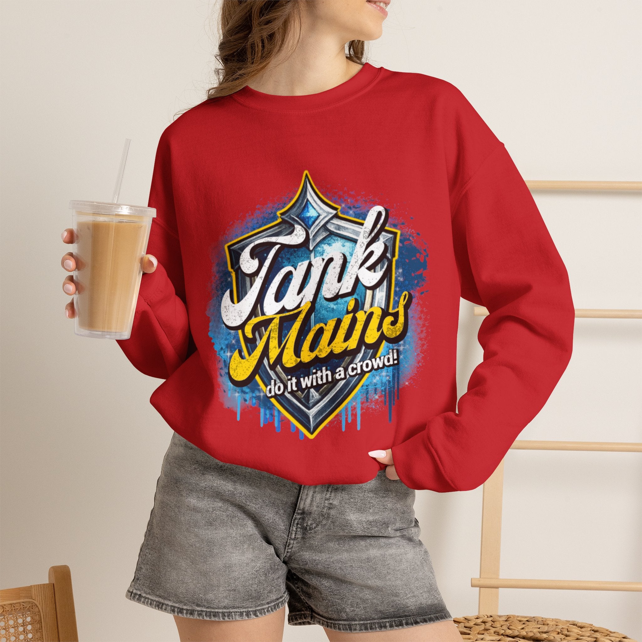 Tank Mains Crewneck Sweatshirt — Gamer Esports Graphic Pullover