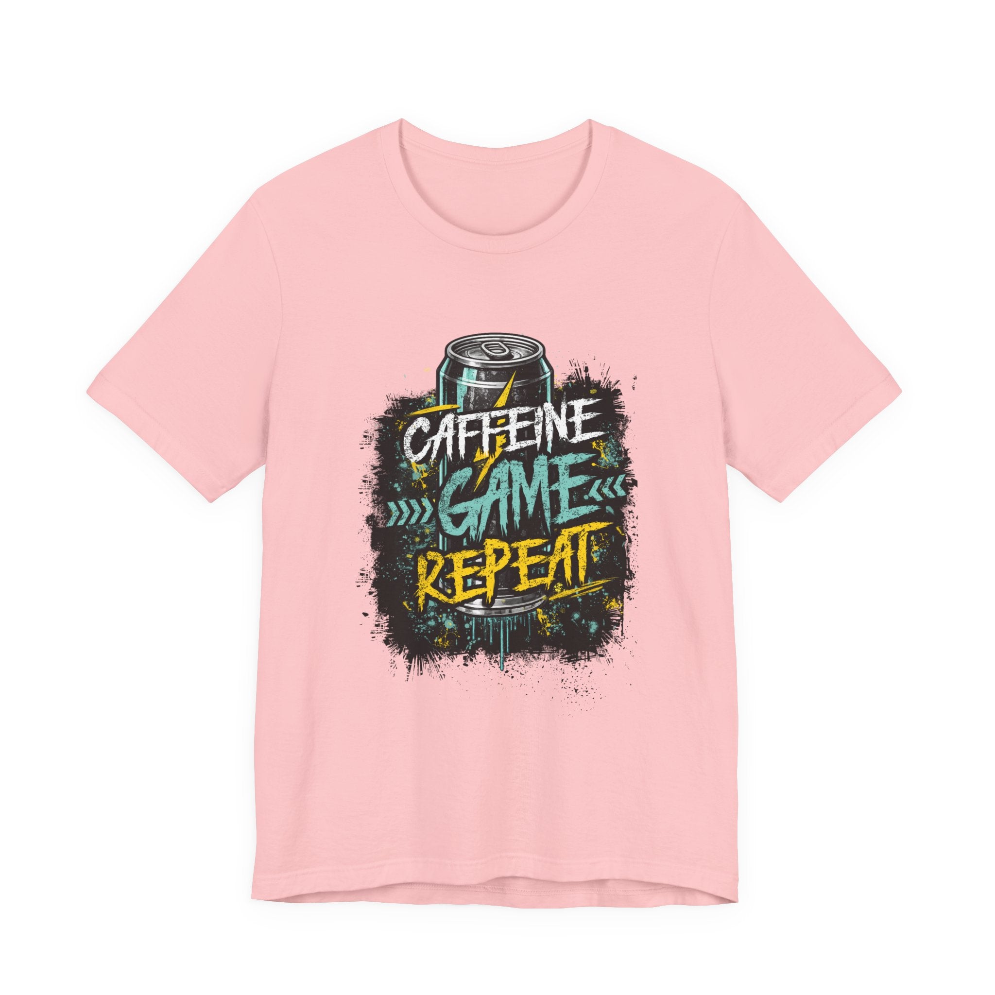 Caffeine Game Repeat T‑Shirt — Gamer Coffee Tee for Streamers & PC Players