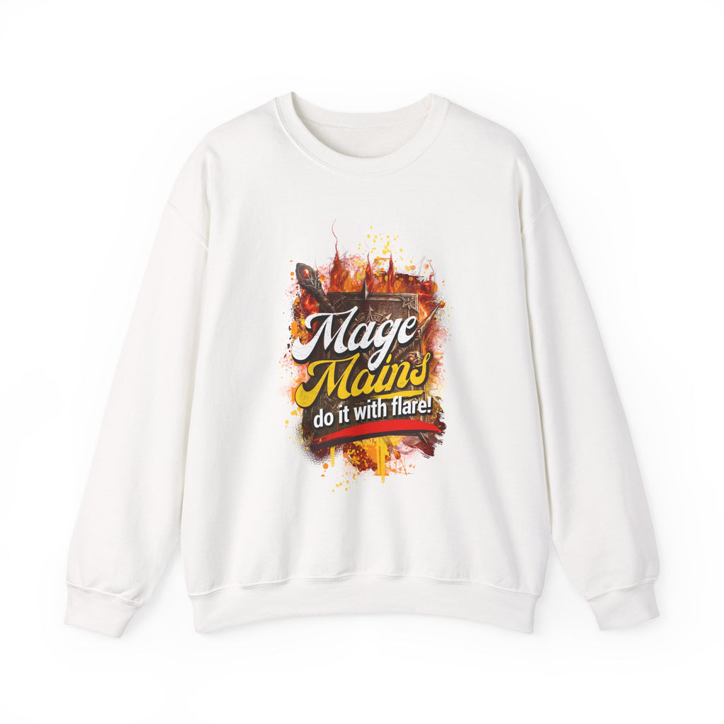 Mage Mains Crewneck Sweatshirt — "Do It With Flare" Fantasy Gamer Pullover