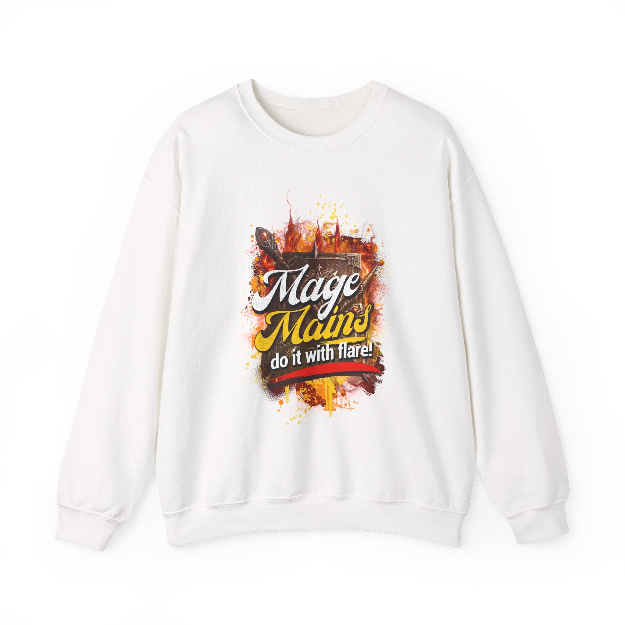 Mage Mains Crewneck Sweatshirt — "Do It With Flare" Fantasy Gamer Pullover