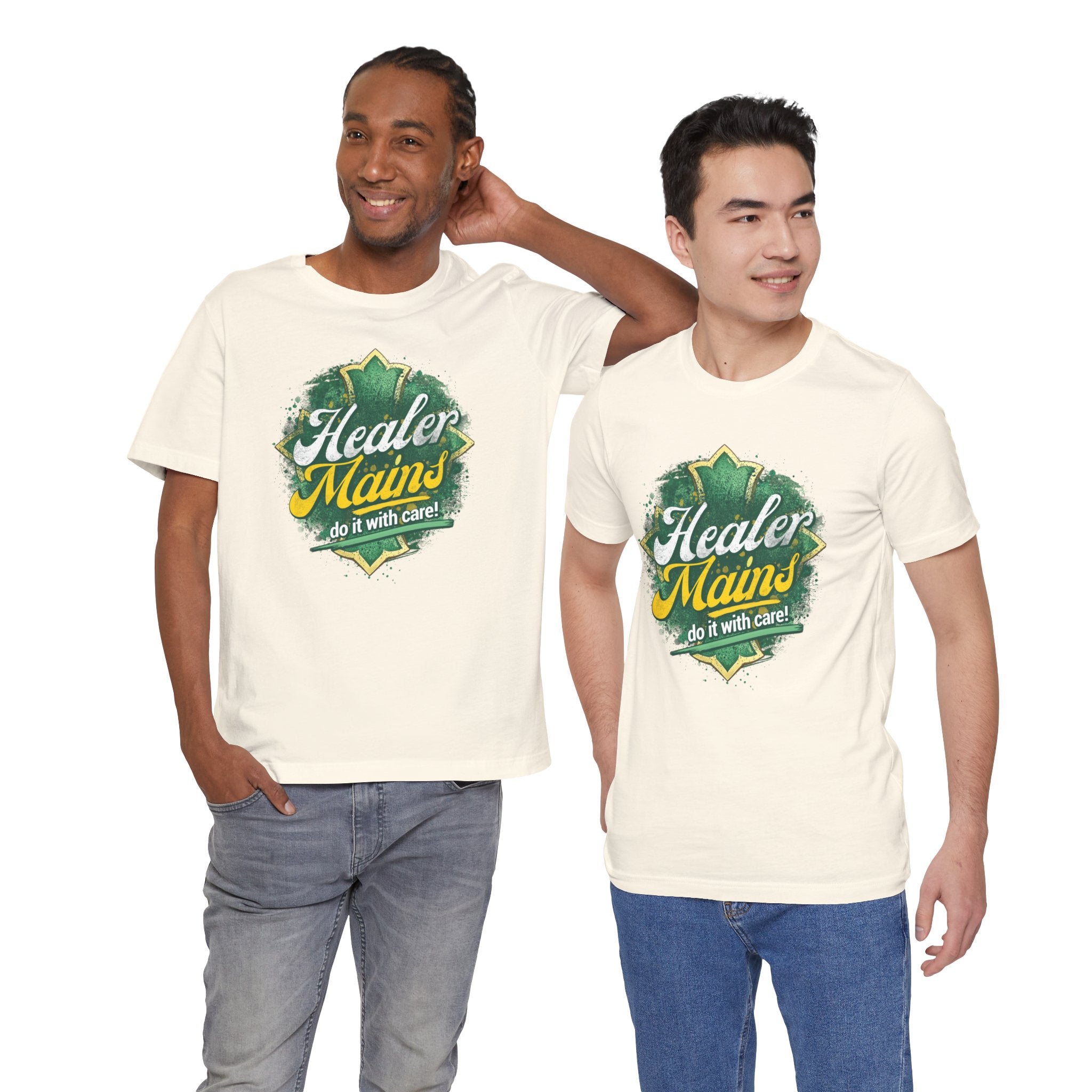 Healer Mains T-Shirt – “Do It With Care” Gamer Healer Tee