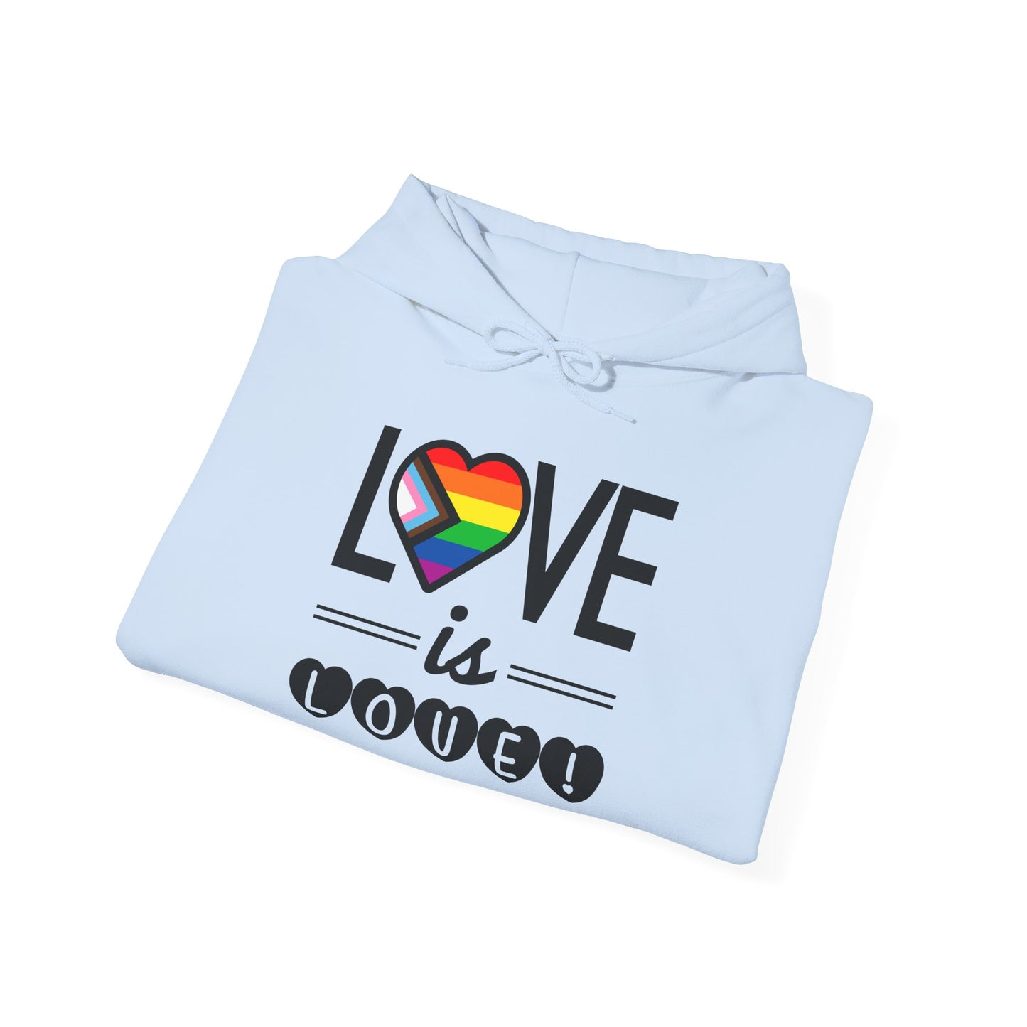 Love Is Love Hoodie — Rainbow Heart Pride Pullover