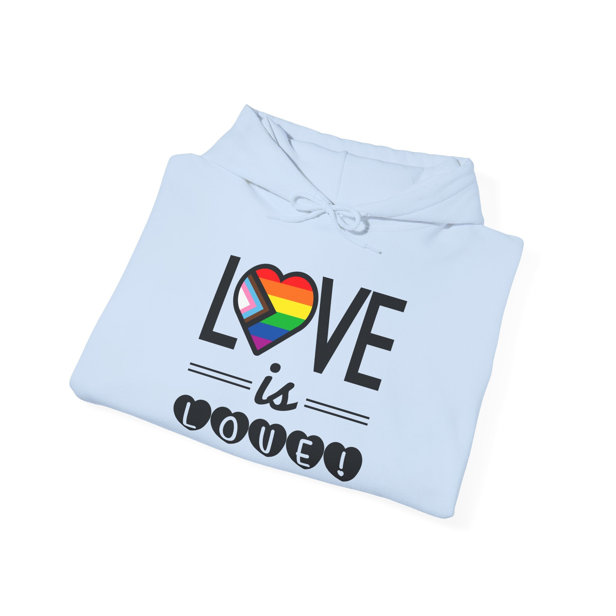 Love Is Love Hoodie — Rainbow Heart Pride Pullover