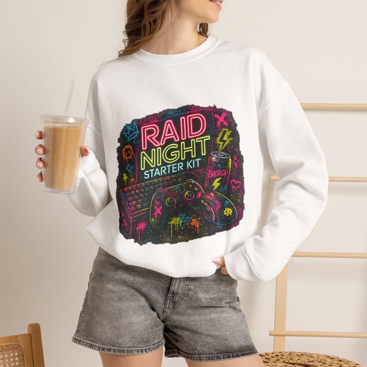 Raid Night Starter Kit | Retro Neon Gamer Sweatshirt