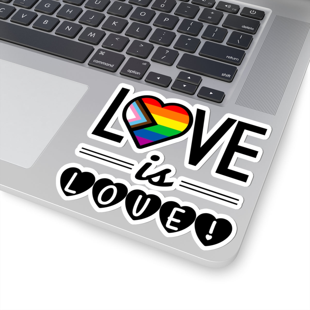 Love Is Love Pride Heart Sticker — LGBTQ+ Kiss-Cut Vinyl Decal