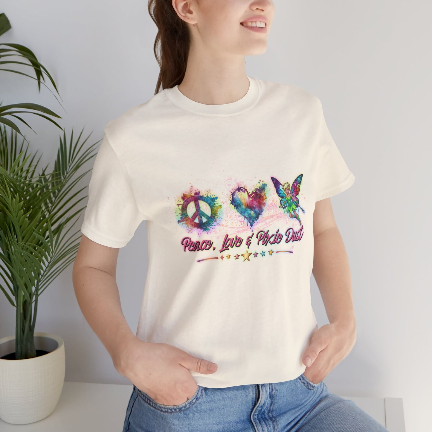 Peace, Love & Pixie Dust Watercolor Fantasy T-Shirt